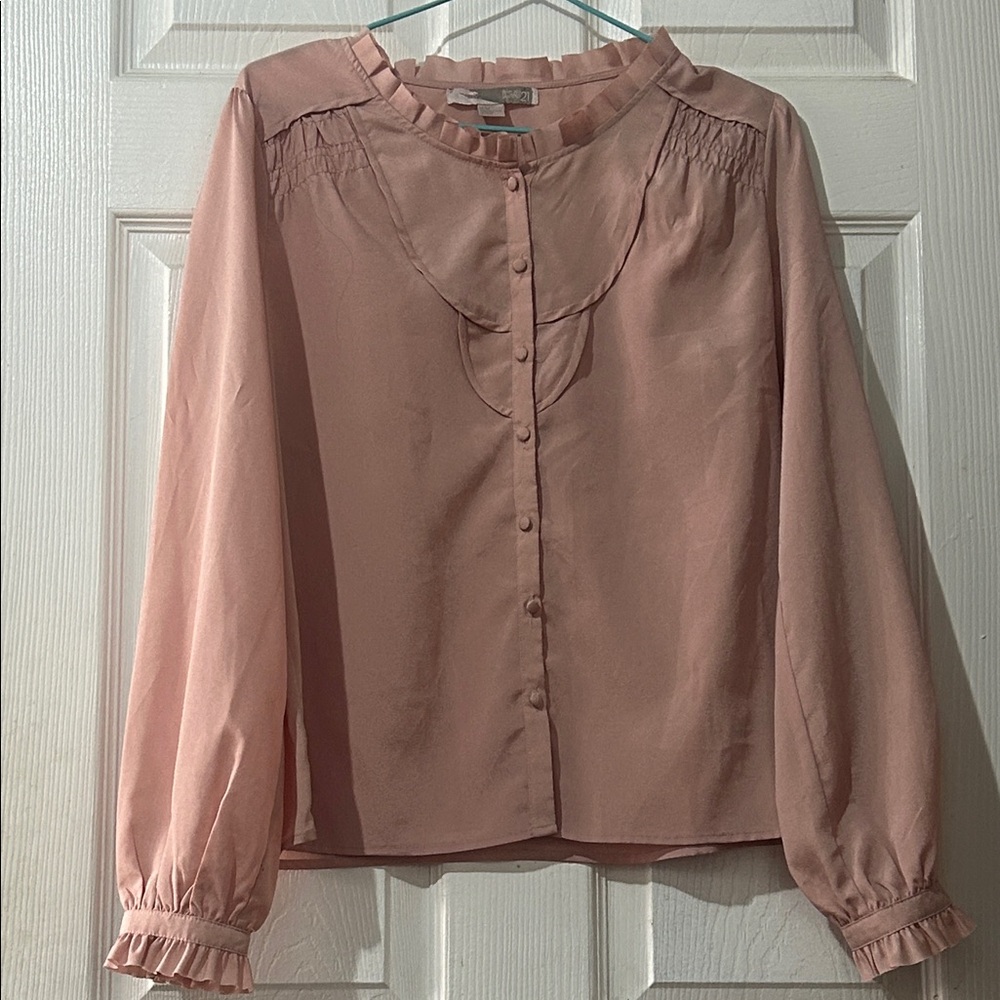 H&M Soft Pink Ruffled Blouse